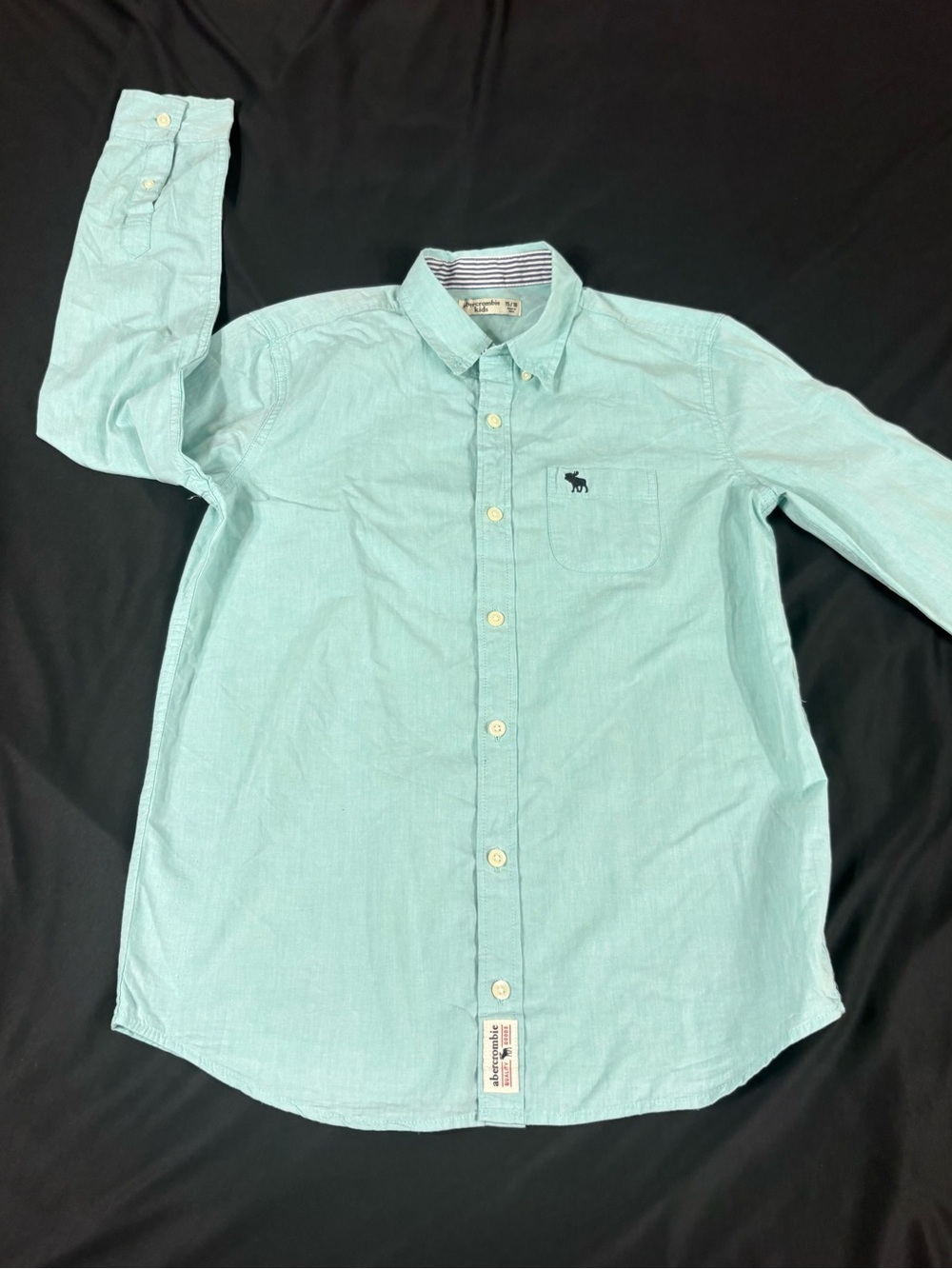 Abercrombie Kids Light Green Long Sleeve Button Up Shirt 15/16